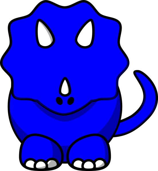 Blue Tricertop Dino Clip Art At Clker - Png Download (552x600), Png Download