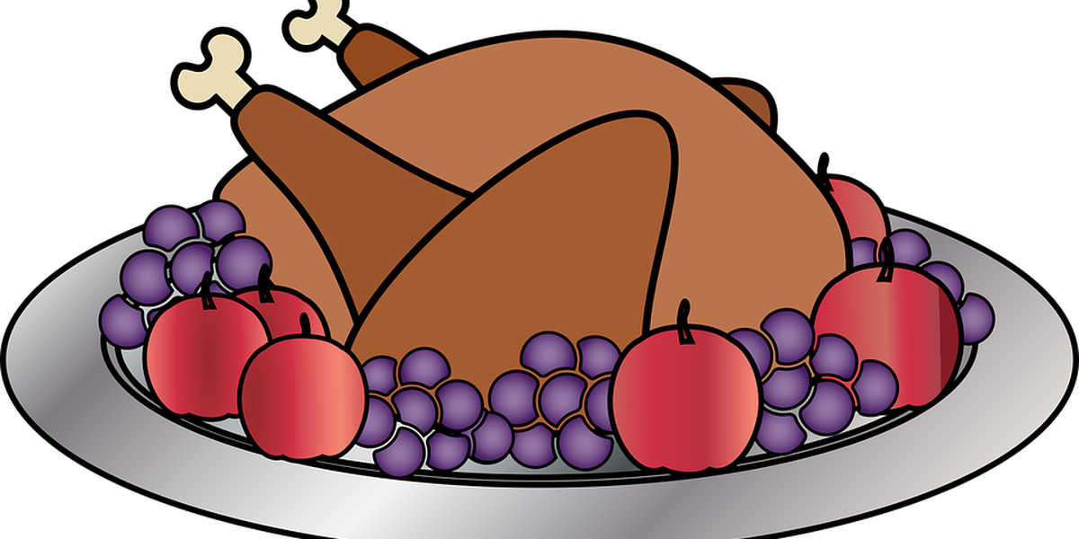 Thanksgiving Dinner Png Clipart (1200x600), Png Download