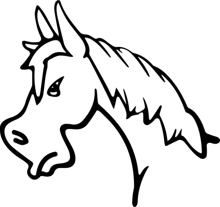 Free Png Download Horse Side View Outline Png Images Clipart (850x800), Png Download
