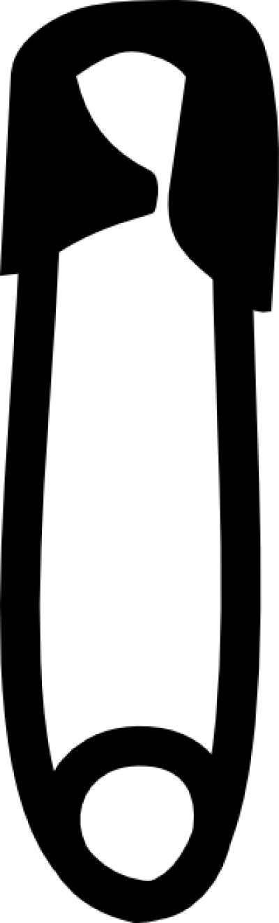 Diaper Pin Black Clip Art - Png Download (400x1324), Png Download
