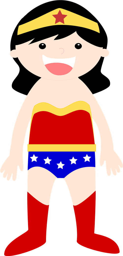 Superman Wonderwoman Spiderman Clipart (500x1042), Png Download