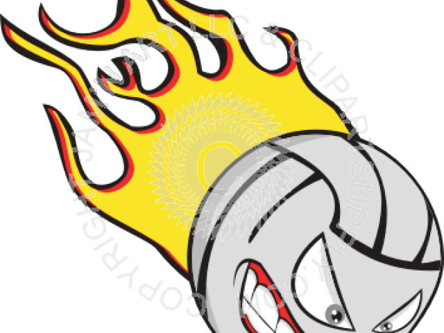 Volleyball Clipart Flame - Png Download (640x480), Png Download
