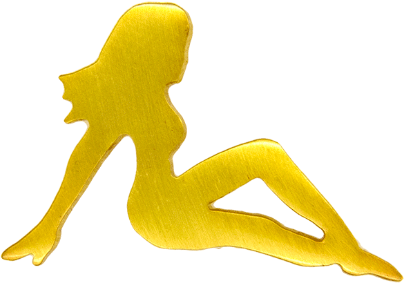 Girl Silhouette Pin, Gold Clipart (600x600), Png Download