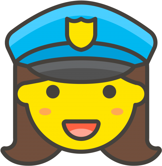 Police Woman Officer Emoji Clipart (866x650), Png Download