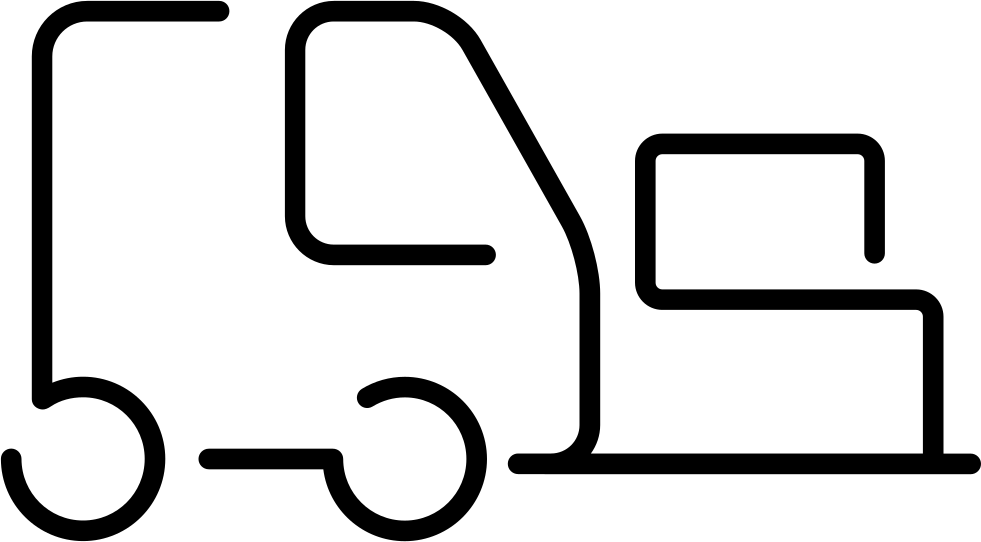 Logistics Truck Ultrathin Outline Carrying A Box Comments Clipart (981x542), Png Download