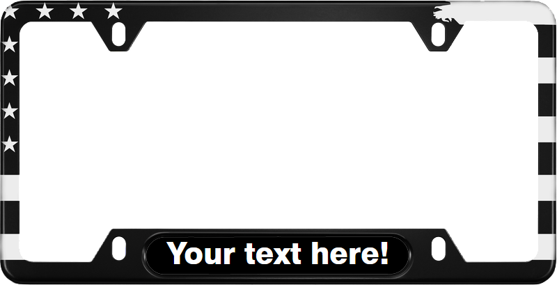 American Flag Car Narrow Top Aluminum Frames Clipart (800x410), Png Download