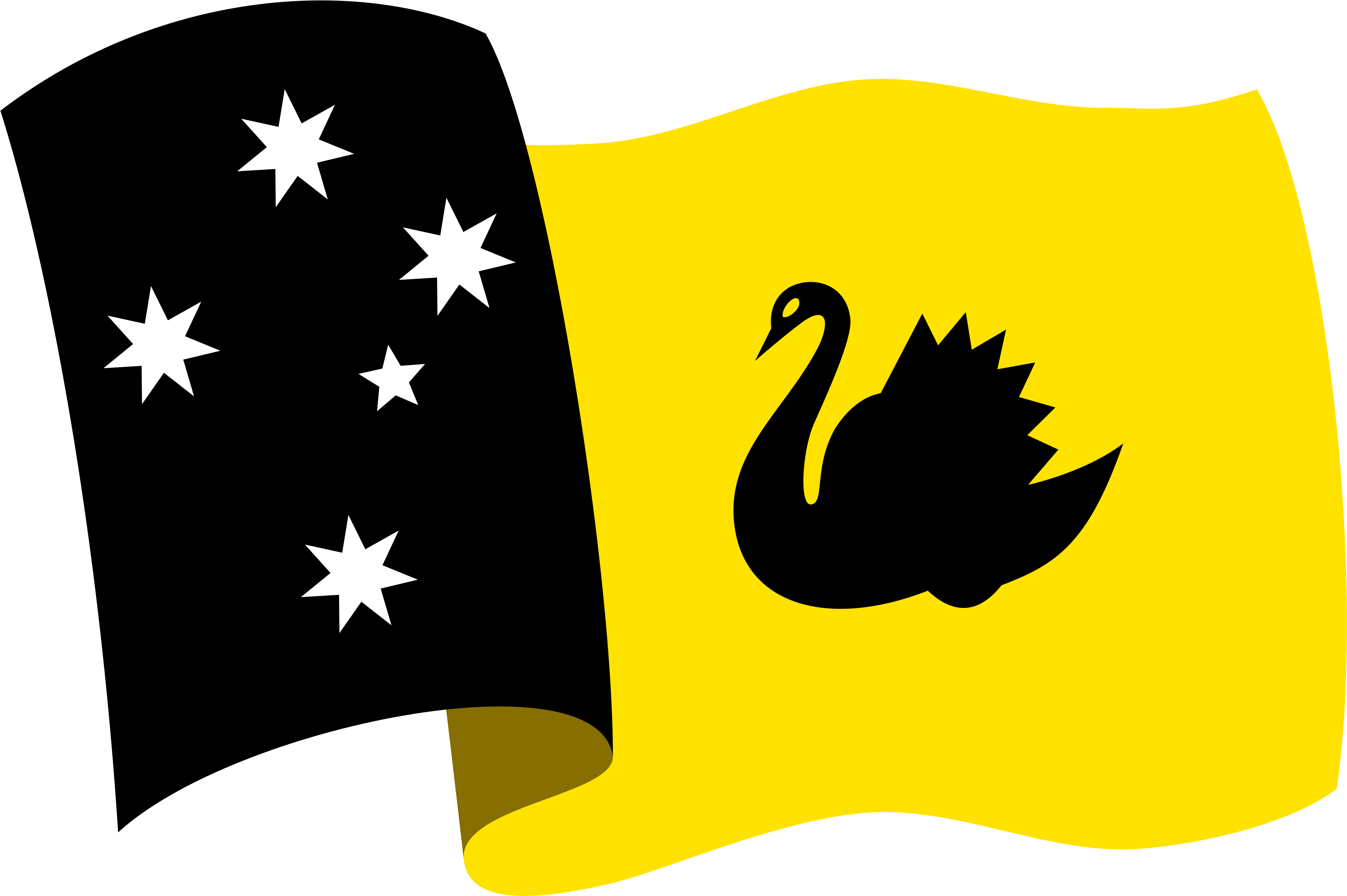 Redesignsproposed Flag Of Western Australia Waving Clipart (5000x3480), Png Download