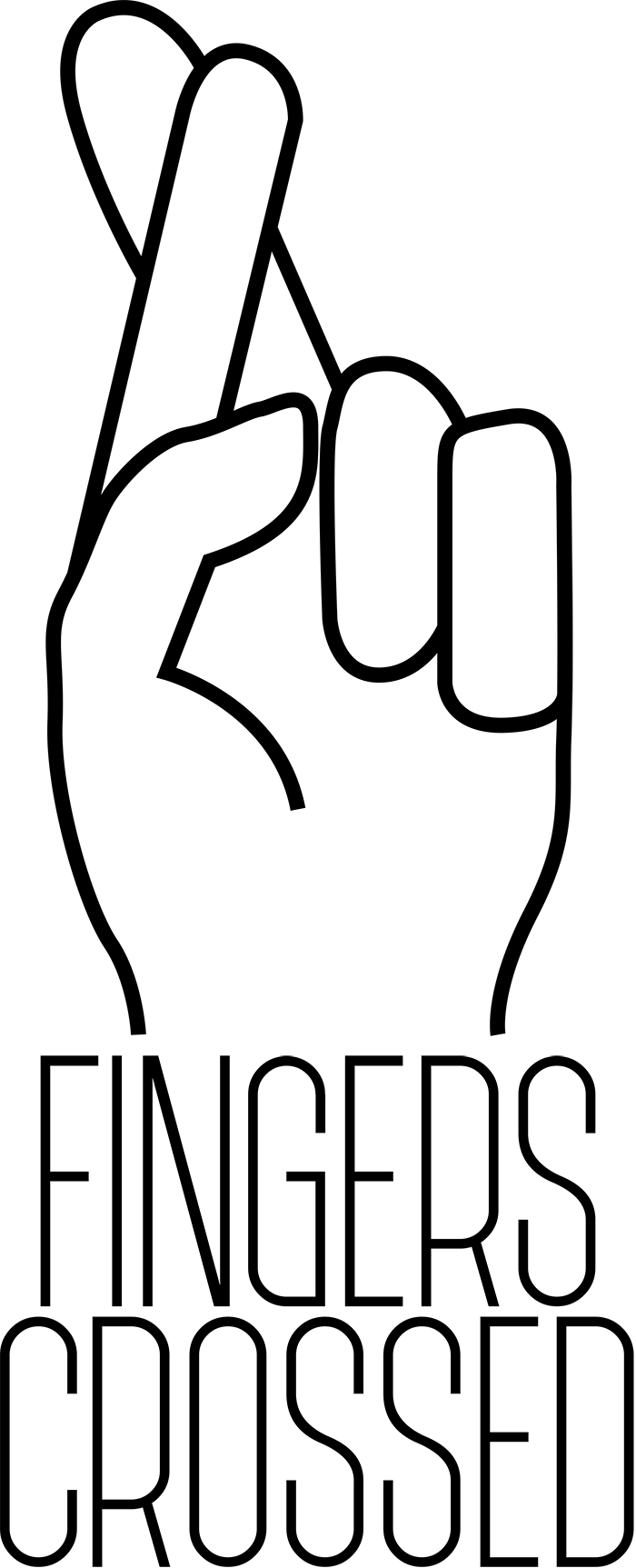 Fingers Crossed Cafe Clipart (700x1725), Png Download