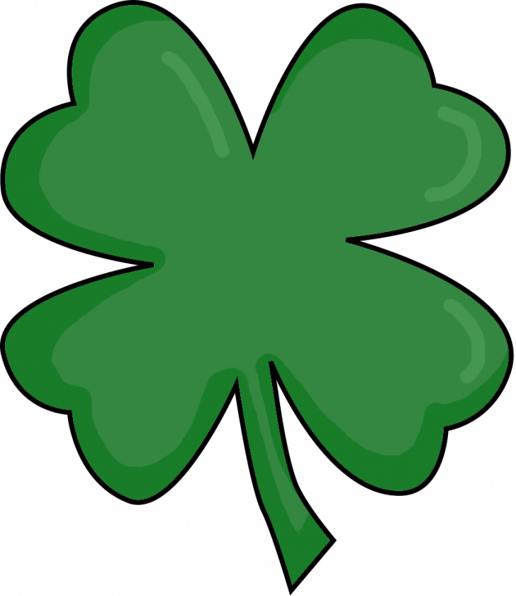 Four Leaf Clover Printable Clipart (728x840), Png Download