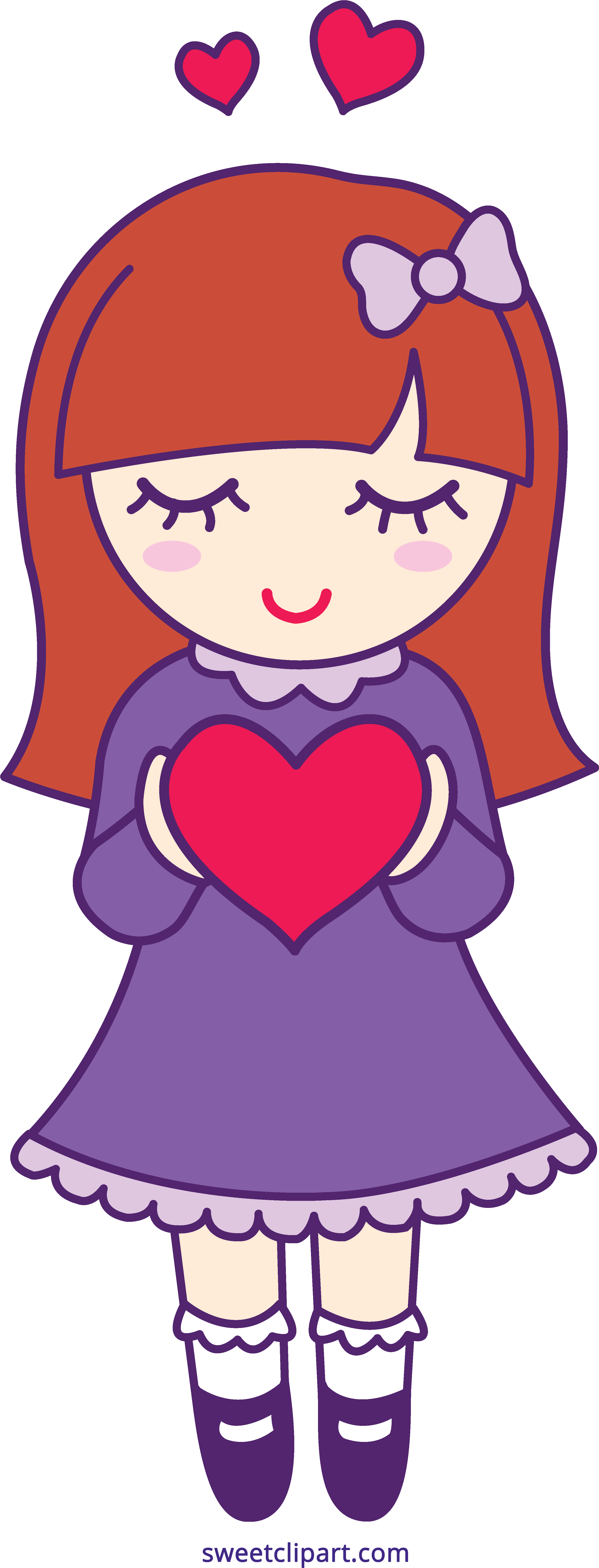 Valentine Girl Sweet Clip - Png Download (2798x7383), Png Download