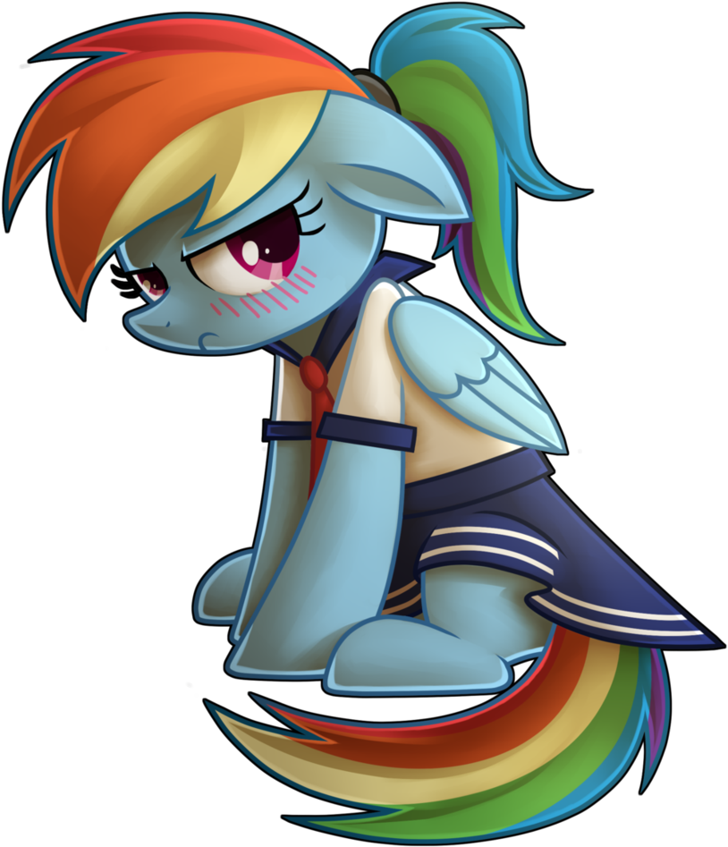 Rainbow Dash School Girl Outfit Commission By Wingedwolf94 Clipart (835x956), Png Download