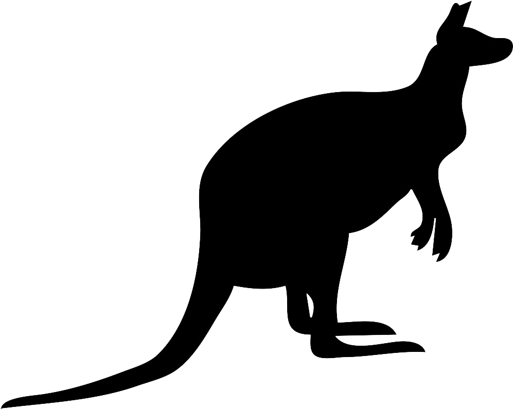 Silhouette Clipart Kangaroo - Png Download (999x802), Png Download
