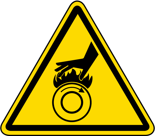 Hot Surface Rollers Warning Label Clipart (600x526), Png Download