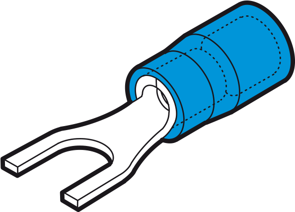 Fork/spade Terminals Clipart (1024x768), Png Download