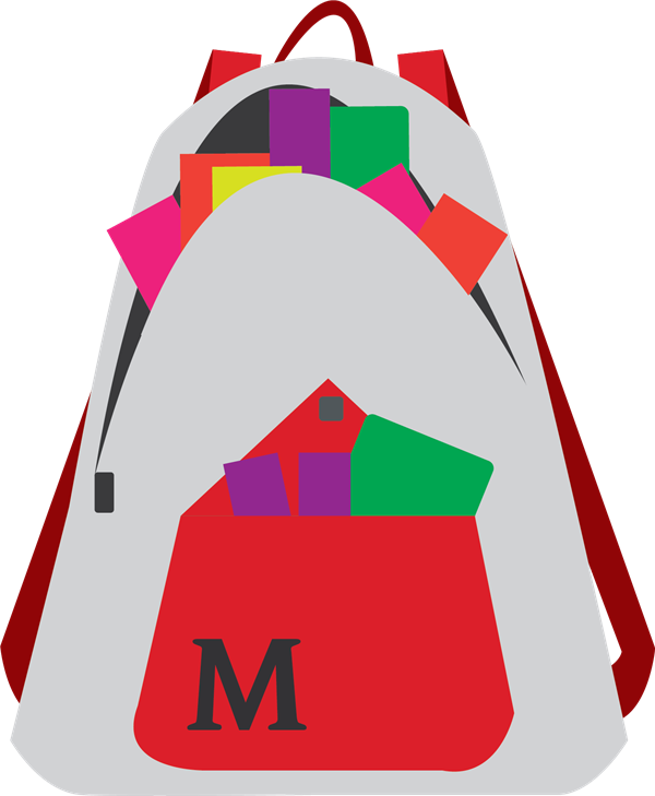 Student Volunteers Pack Backpacks With The Donated Clipart (600x729), Png Download