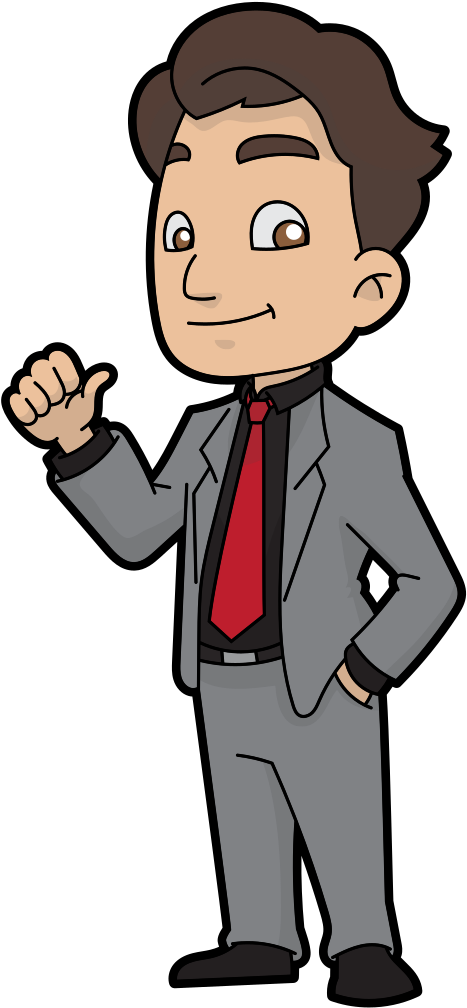 An Easygoing Cartoon Businessman Clipart (587x1056), Png Download