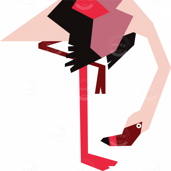 Pink Flamingo Standing Clipart (601x600), Png Download