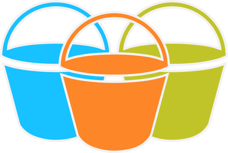 Three Buckets Of Supporting Families Clipart (800x538), Png Download