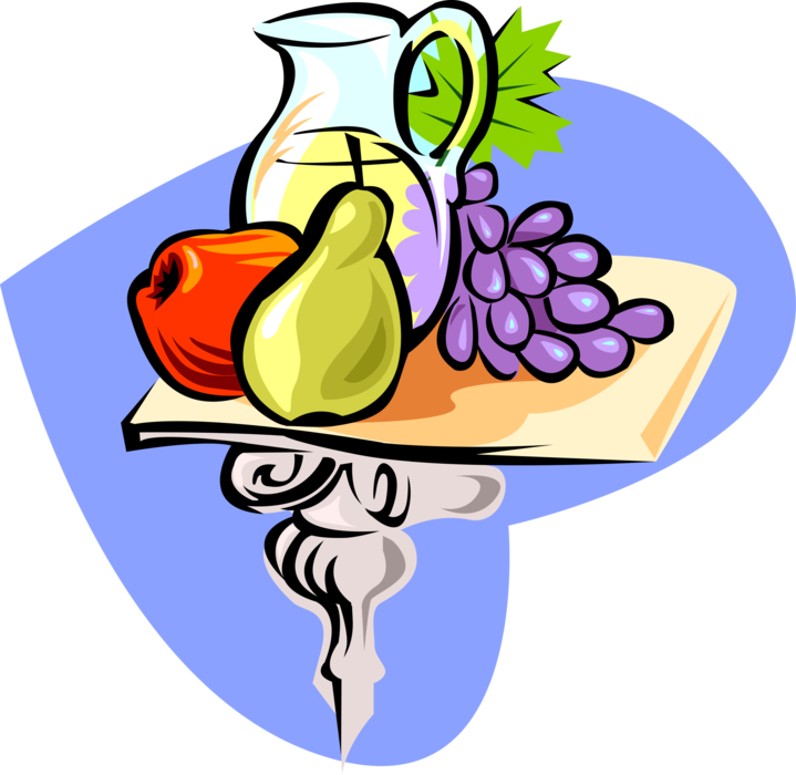 Pitcher With Grapes Apple Clipart (719x700), Png Download