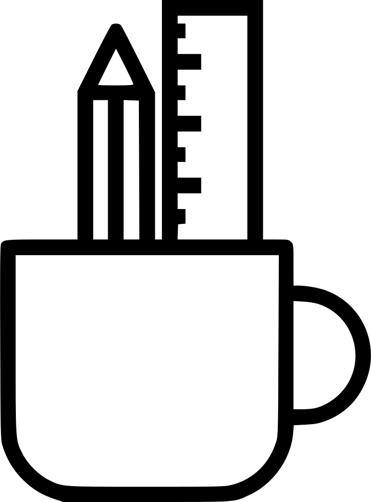 Pencil Ruler Mug Holder Clipart (724x980), Png Download