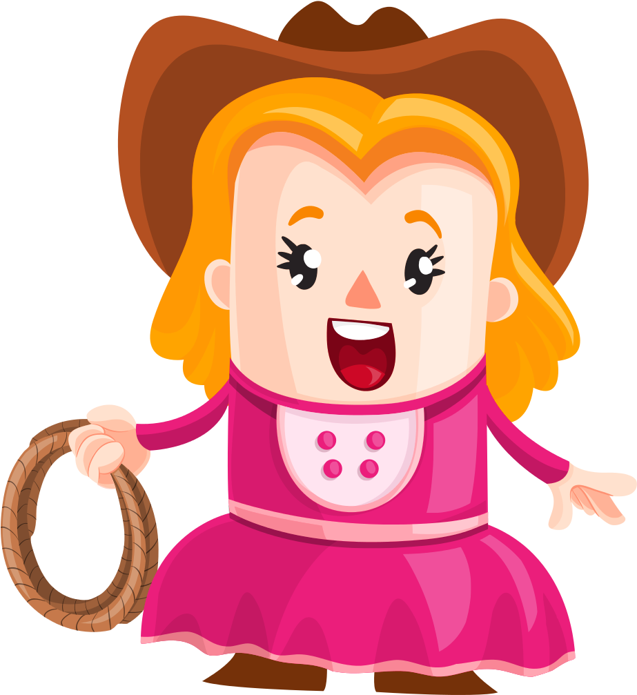 Cowboy Girl Vector Png Image Clipart (1062x1167), Png Download