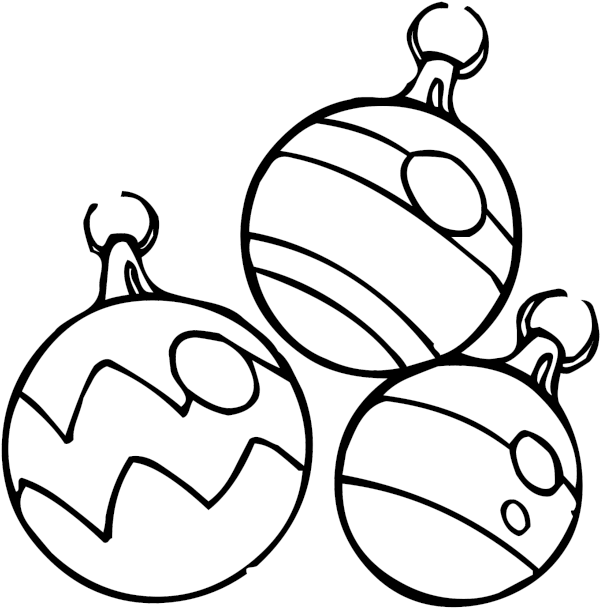 Christmas Ornaments Coloring Pages Clipart (640x784), Png Download