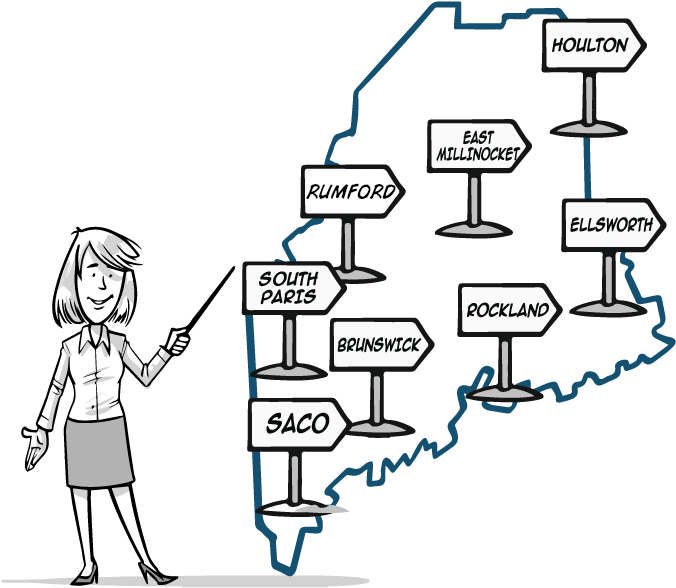 Eight University College Centers Across Maine Clipart (700x621), Png Download