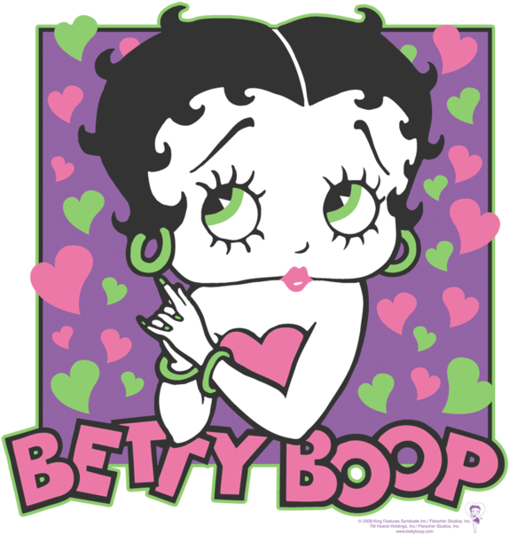 Betty Boop Betty Loves The Eighties Men's Regular Fit Clipart (600x614), Png Download