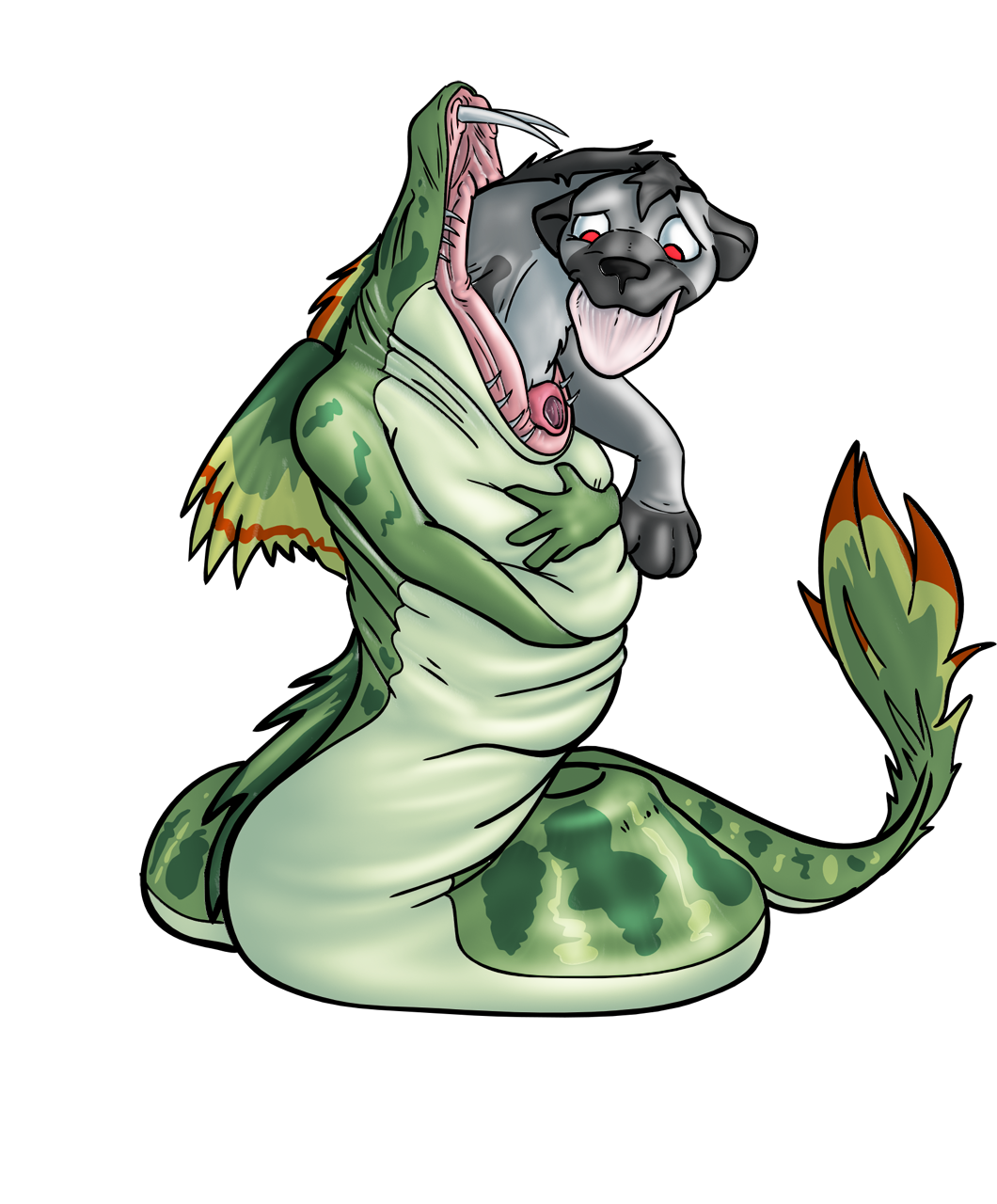 Chowing Down On An Aku Clipart (1280x1280), Png Download