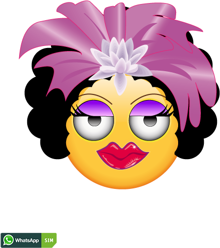 Love Smiley Mit Roten Lippen Und Lockenkopf Clipart (1200x628), Png Download