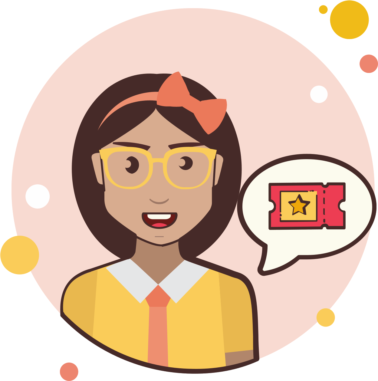 Mädchen Mit Brille Kino Tickets Icon Clipart (1600x1600), Png Download