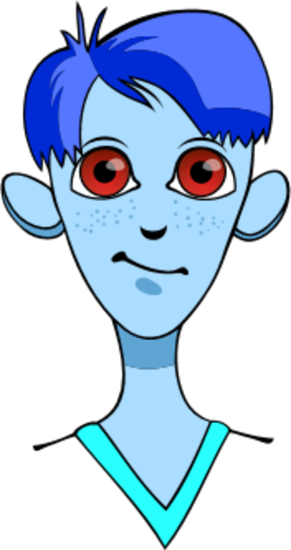 Boy Blonde Hair Smirking Big Eyes Vector Clip Art - Png Download (600x1132), Png Download