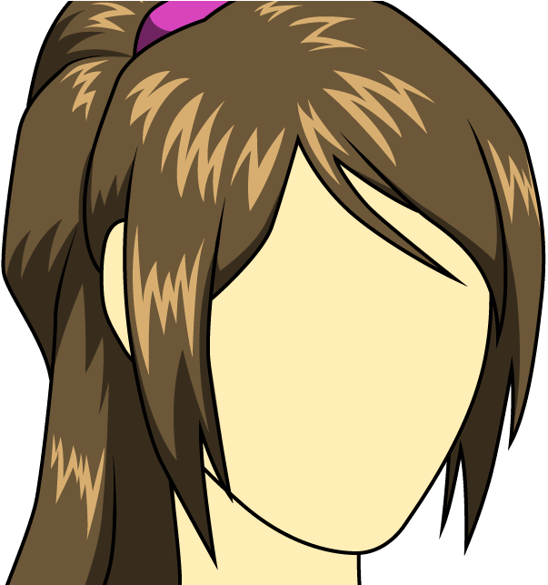 Drawn Ponytail Layered Hair Clipart (1000x642), Png Download