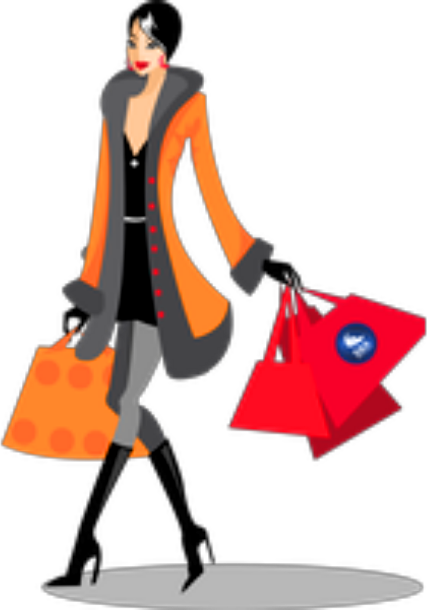 Ftestickers Girl Woman Shopping Shopper Clipart (2000x2000), Png Download