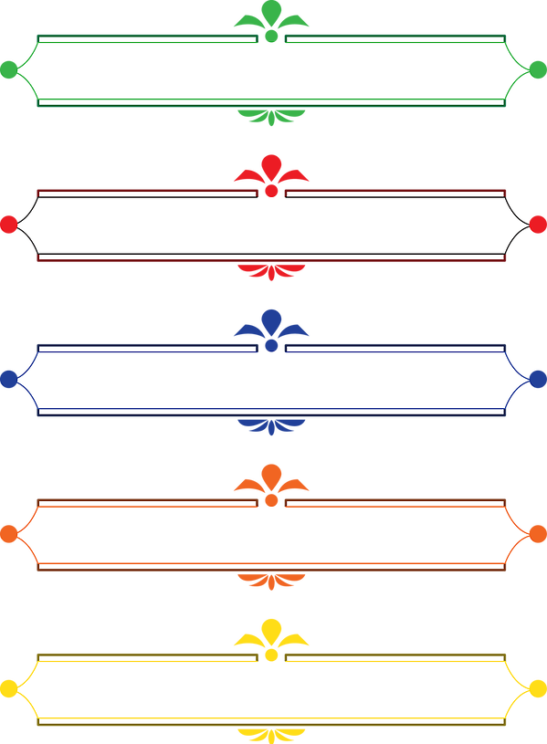 Free Clipart Of 5 Banners With Shell Like Decoration - Png Download (599x815), Png Download