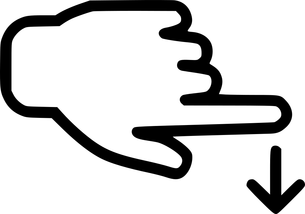 Swipe Touch Screen Finger Hand Down Clipart (980x688), Png Download