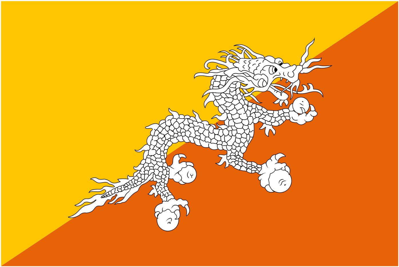 Bhutan Flag Hd Wallpaper Clipart (1600x1000), Png Download