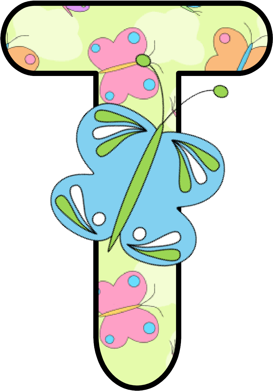 Ch B *✿* Alfabeto Mariposas De Kid Sparkz Letter T, - Imagenes De Abecedario Con Mariposas T Clipart (937x1320), Png Download