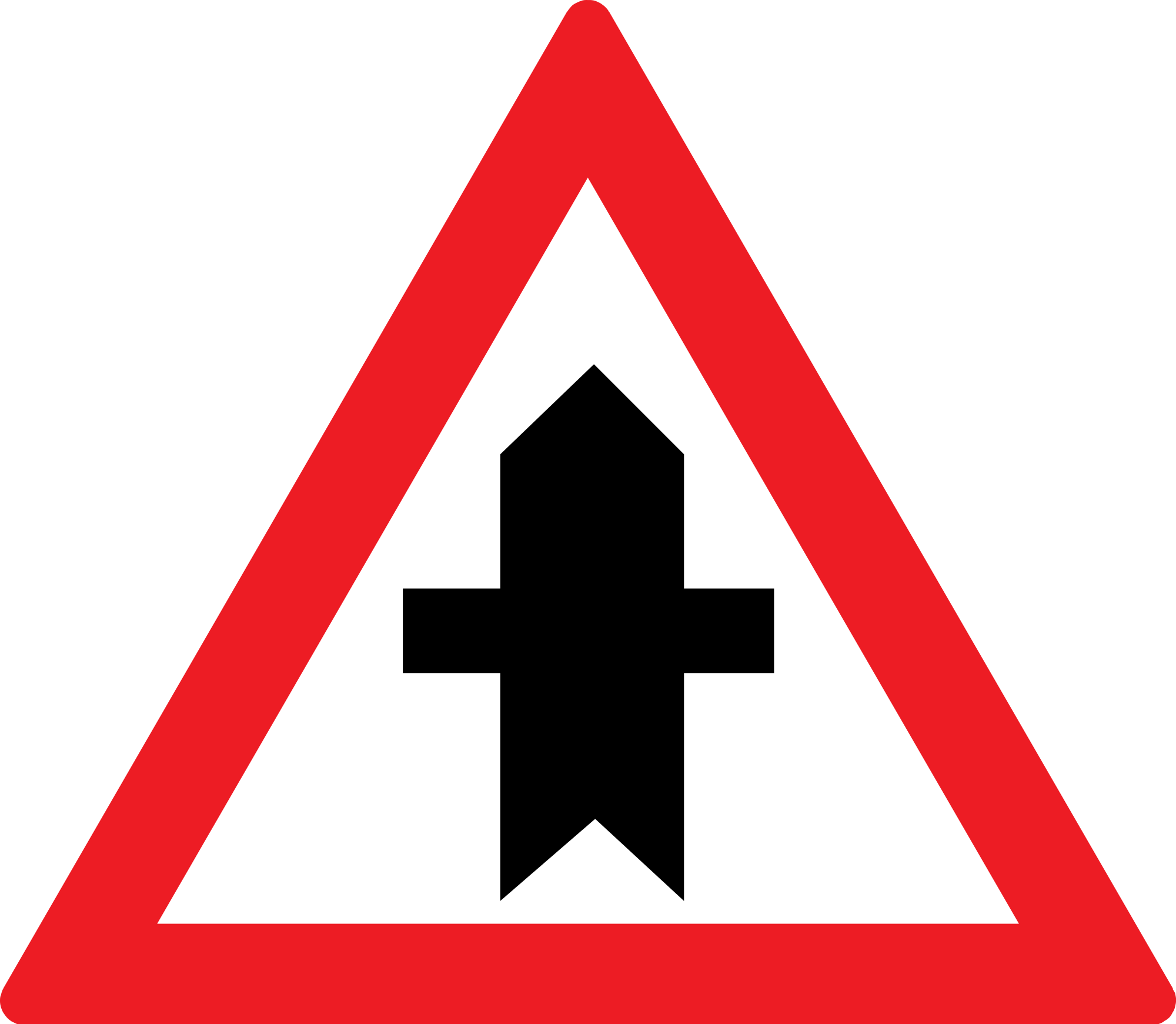 Banner Library Library File Romania Road Sign - Pedestrian In Road Sign Clipart (2000x1741), Png Download