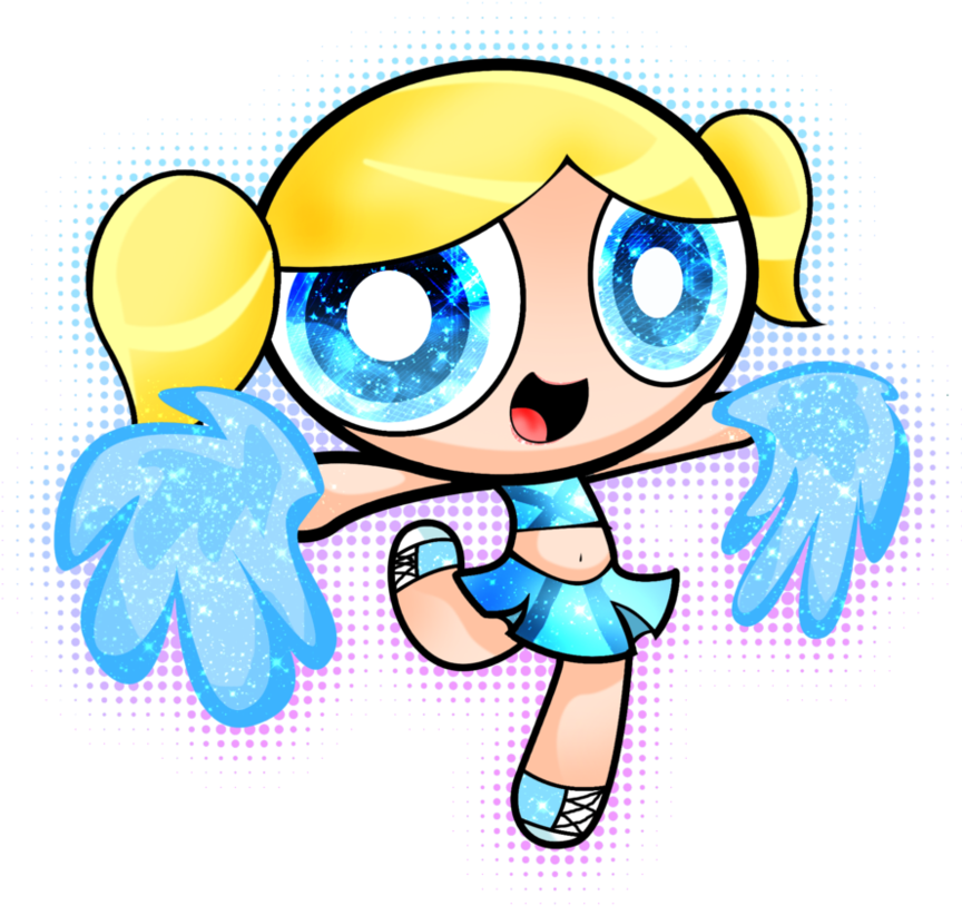 Rialto Panthers Junior All American Football Cheer - Powerpuff Girls Bubbles Cheerleader Clipart (876x912), Png Download