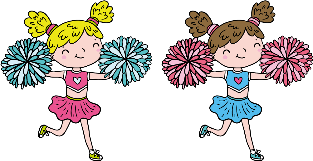 Picture Stock Cartoon Cheerleader Illustration Hand - Cartoon Cheerleader Png Clipart (1120x720), Png Download
