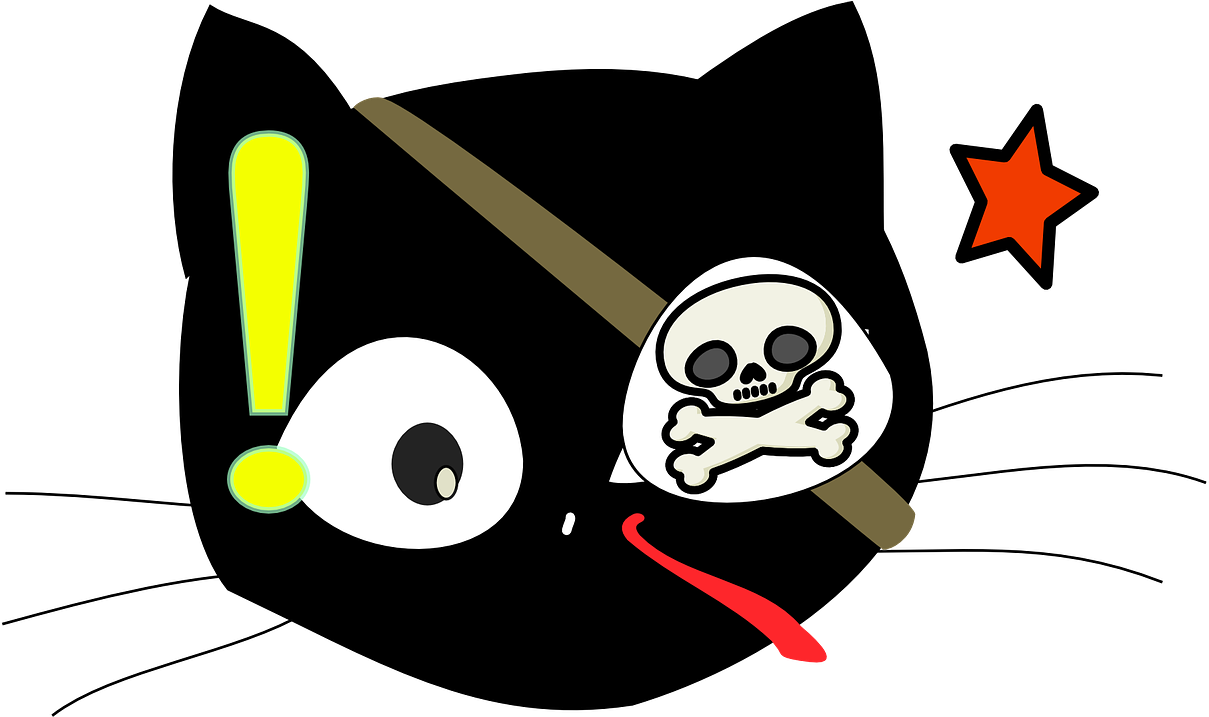 Free Pirate Cat Clipart (800x475), Png Download