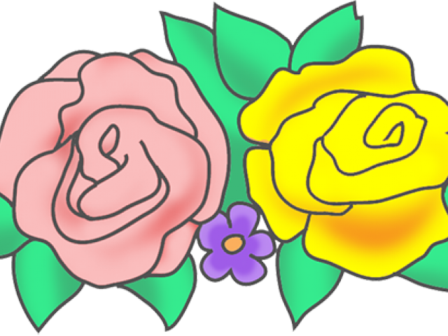 Floral Clipart Rose - Clip Art - Png Download (640x480), Png Download