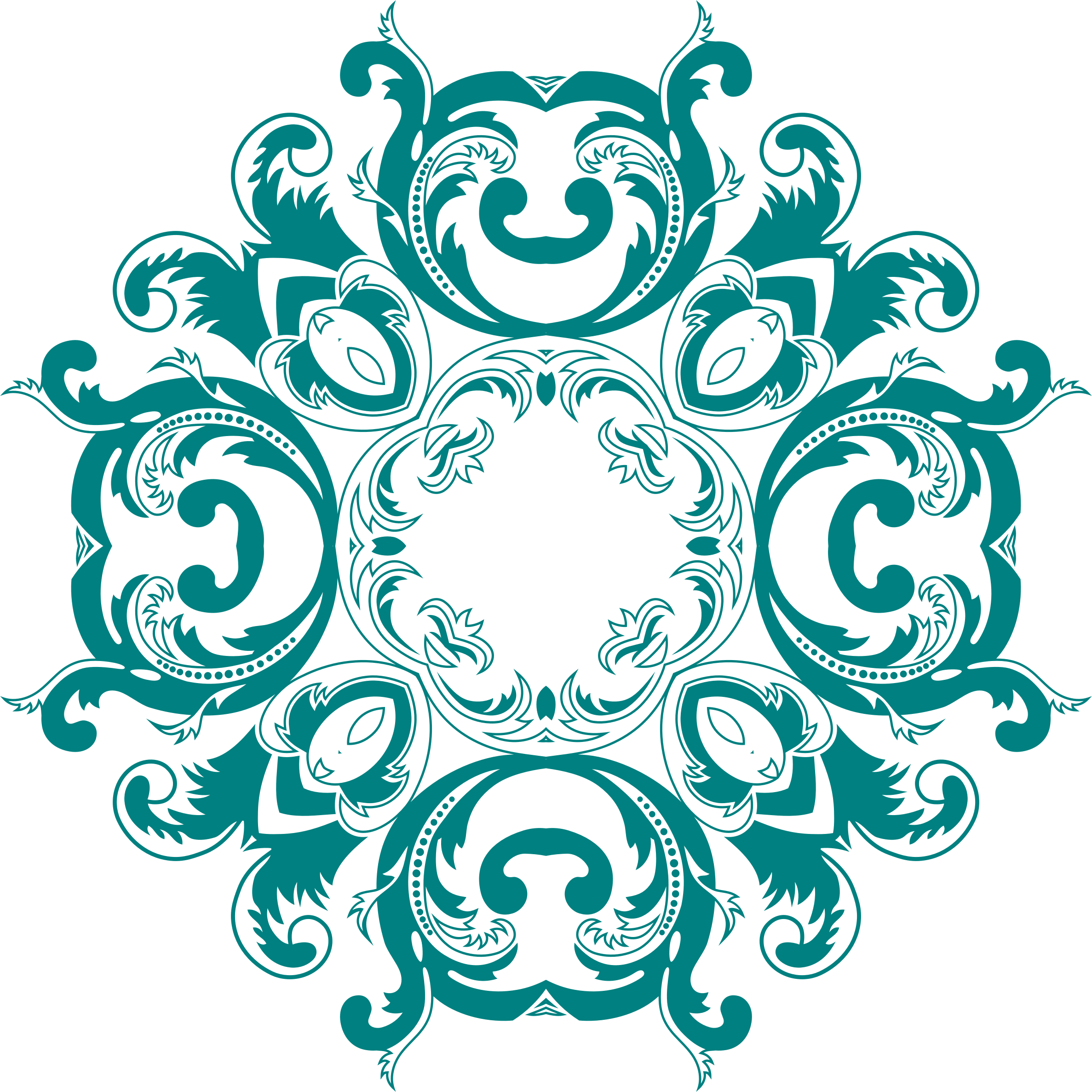 Big Image - Vintage Floral Design Png Clipart (2374x2374), Png Download