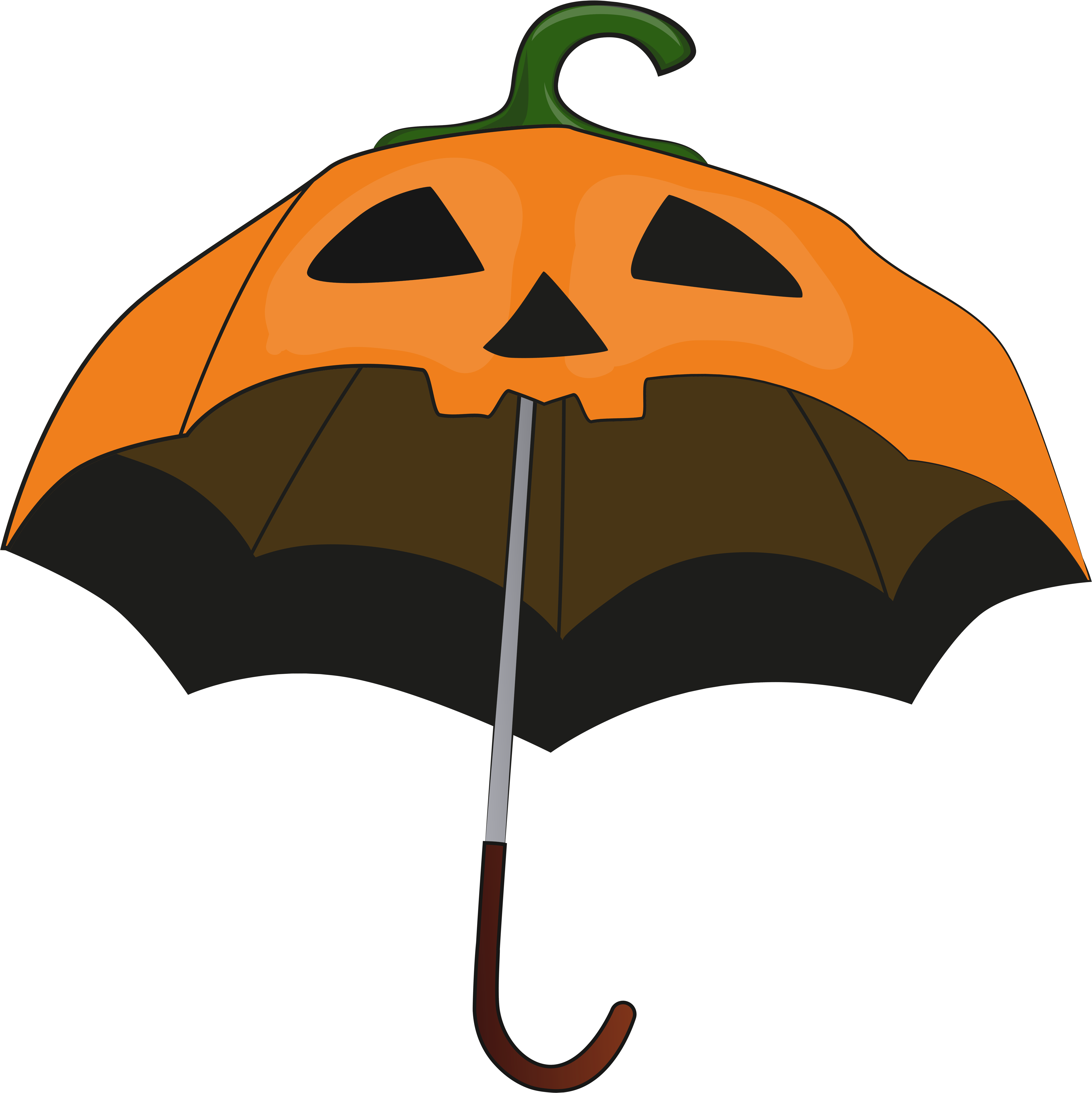 Umbrella Clip Hands Free Image Freeuse Download - Rain Halloween Clip Art - Png Download (6275x6276), Png Download