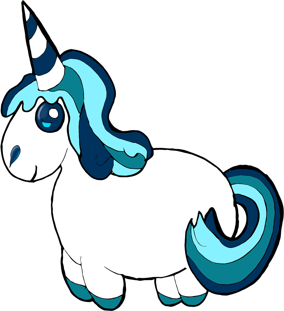 Free Illustration Unicorn Clipart Blue Pony Cute Image - Journal Pages - Unicorn Party: 6 X 9 , Lined Journal, - Png Download (608x720), Png Download