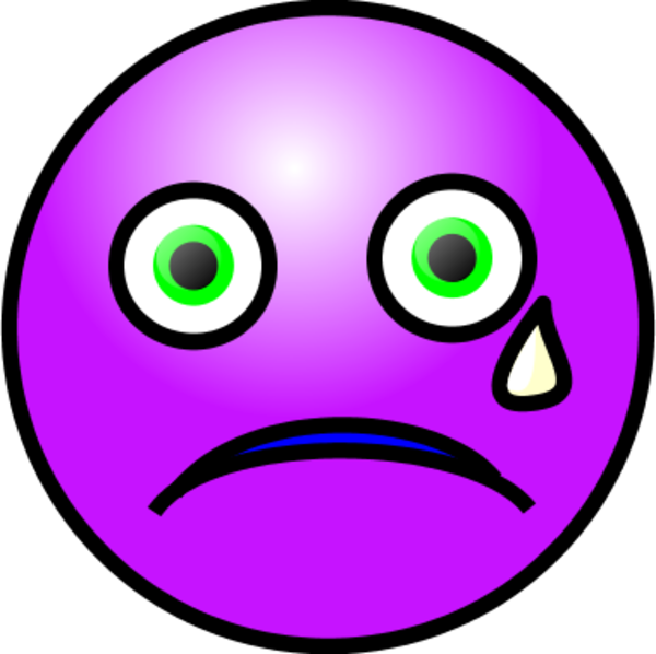 Crying Face Clipart - Smiley Purple Cry - Png Download (600x598), Png Download