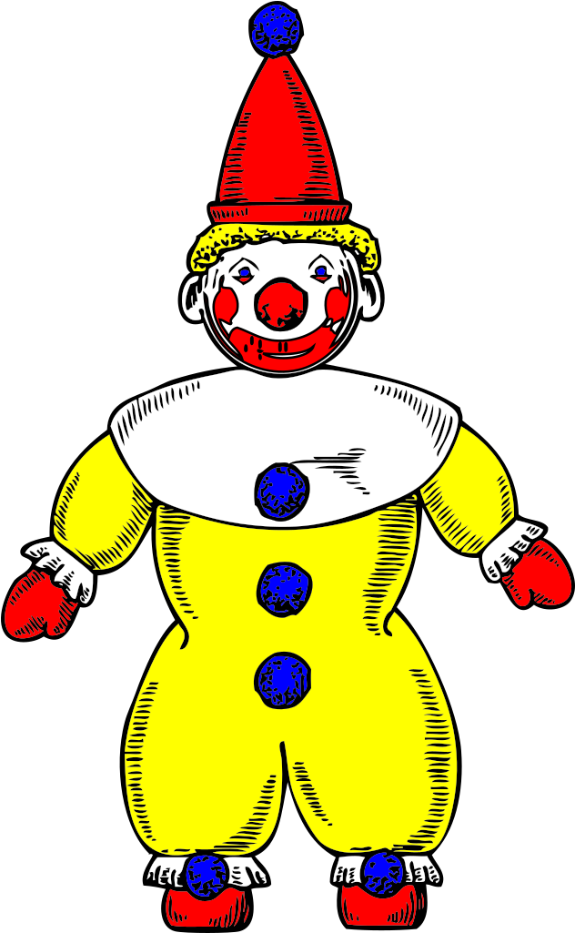 Clown Yellow With Cap - Clown Clipart - Png Download (600x974), Png Download