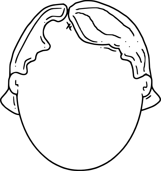 Face Cartoon Black And White Clipart (564x598), Png Download