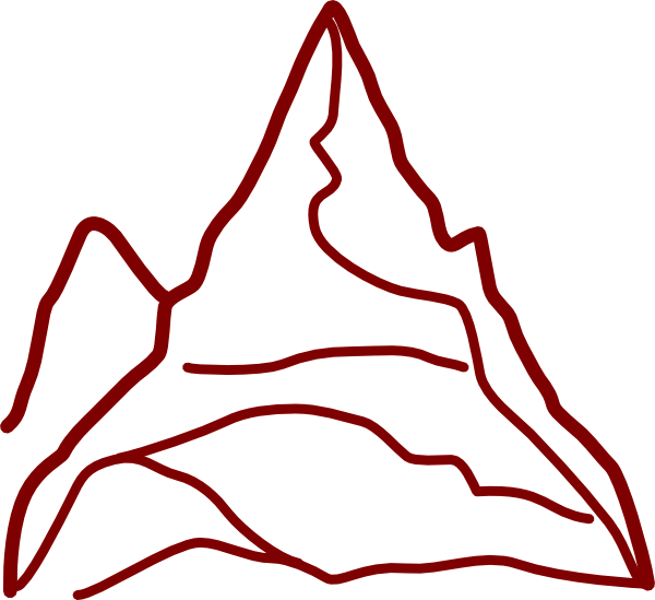 Red Mountain Clip Art - Mountain Clip Art Black And White - Png Download (600x549), Png Download